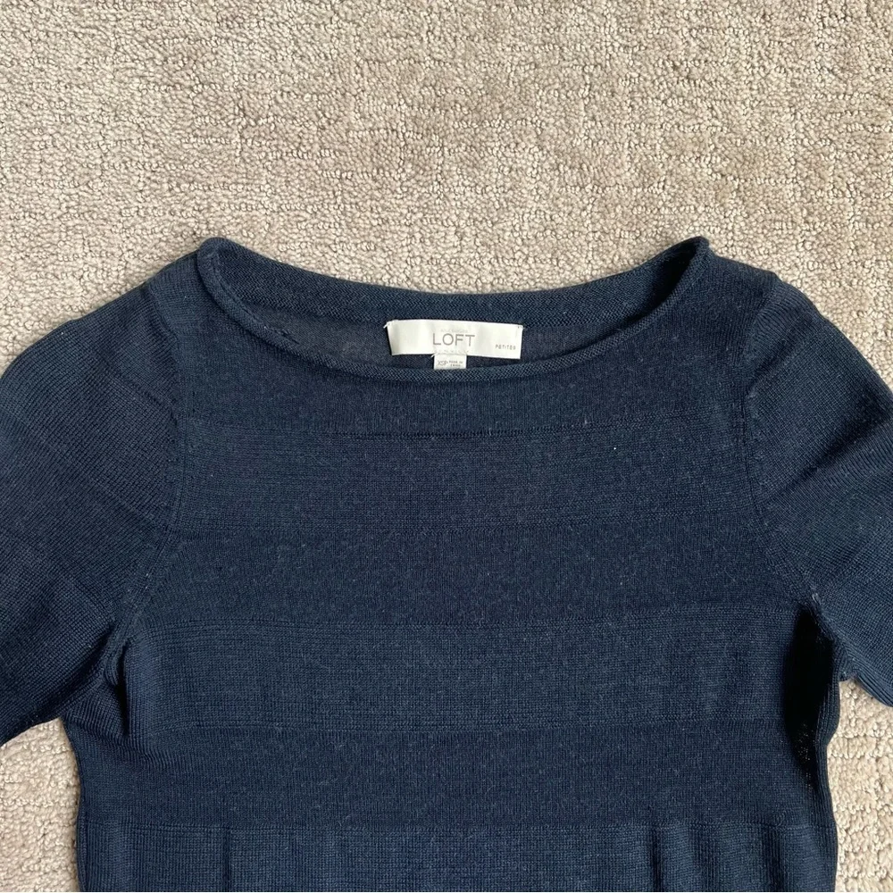 Ann Taylor Loft Petite 3/4 Quarter Sleeve Lightweight Sweater
